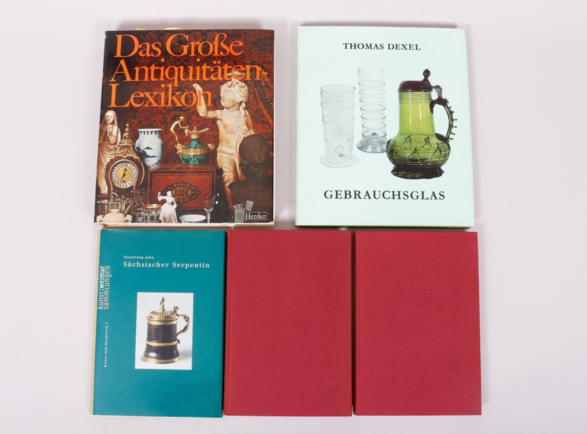 Konvolut Fachliteratur, Silber, Schmuck, Glas etc., 5-tlg. 