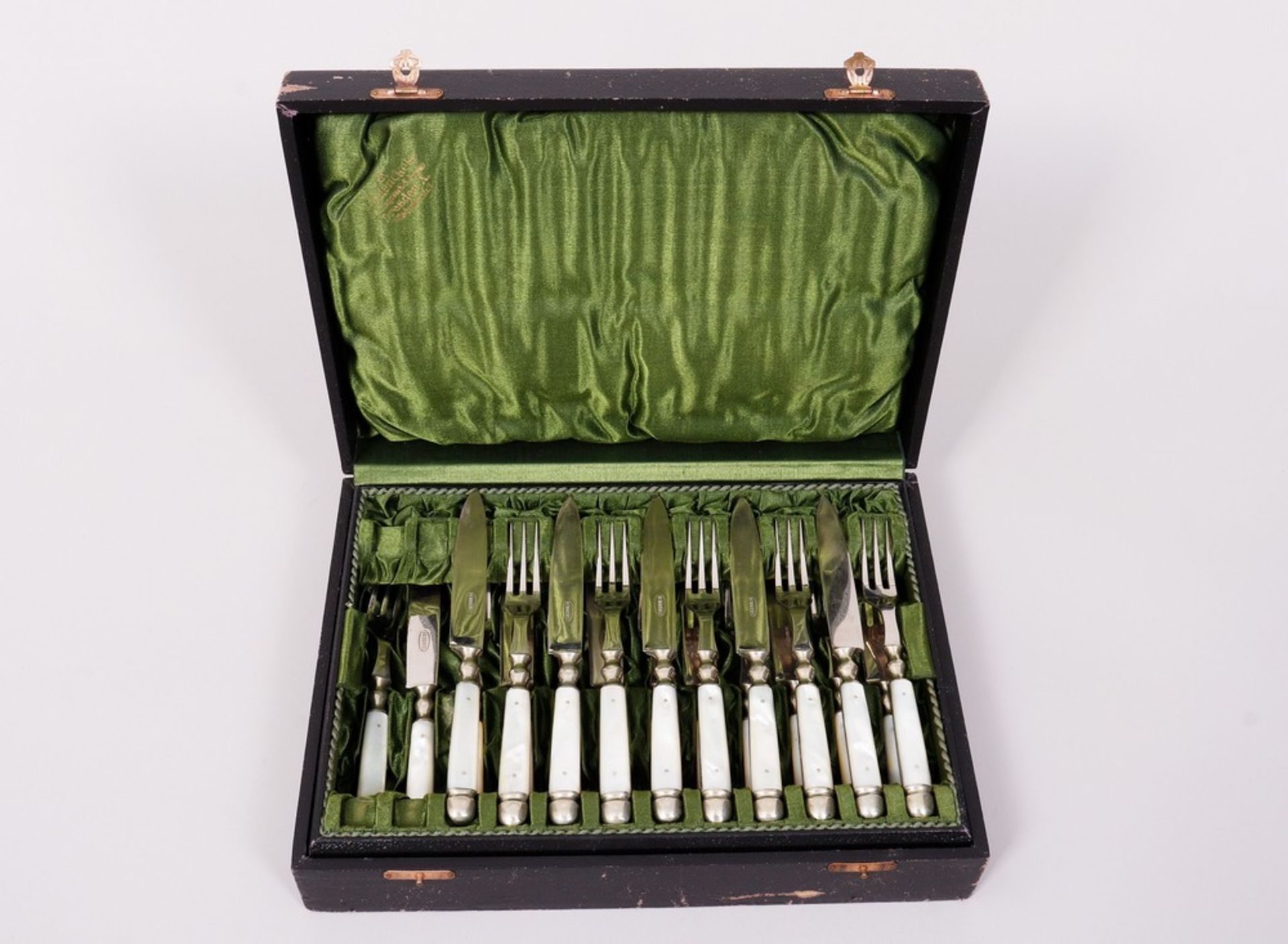 Fruit cutlery in box, German, 1st half 20th C, 11 pieces - Image 9 of 9