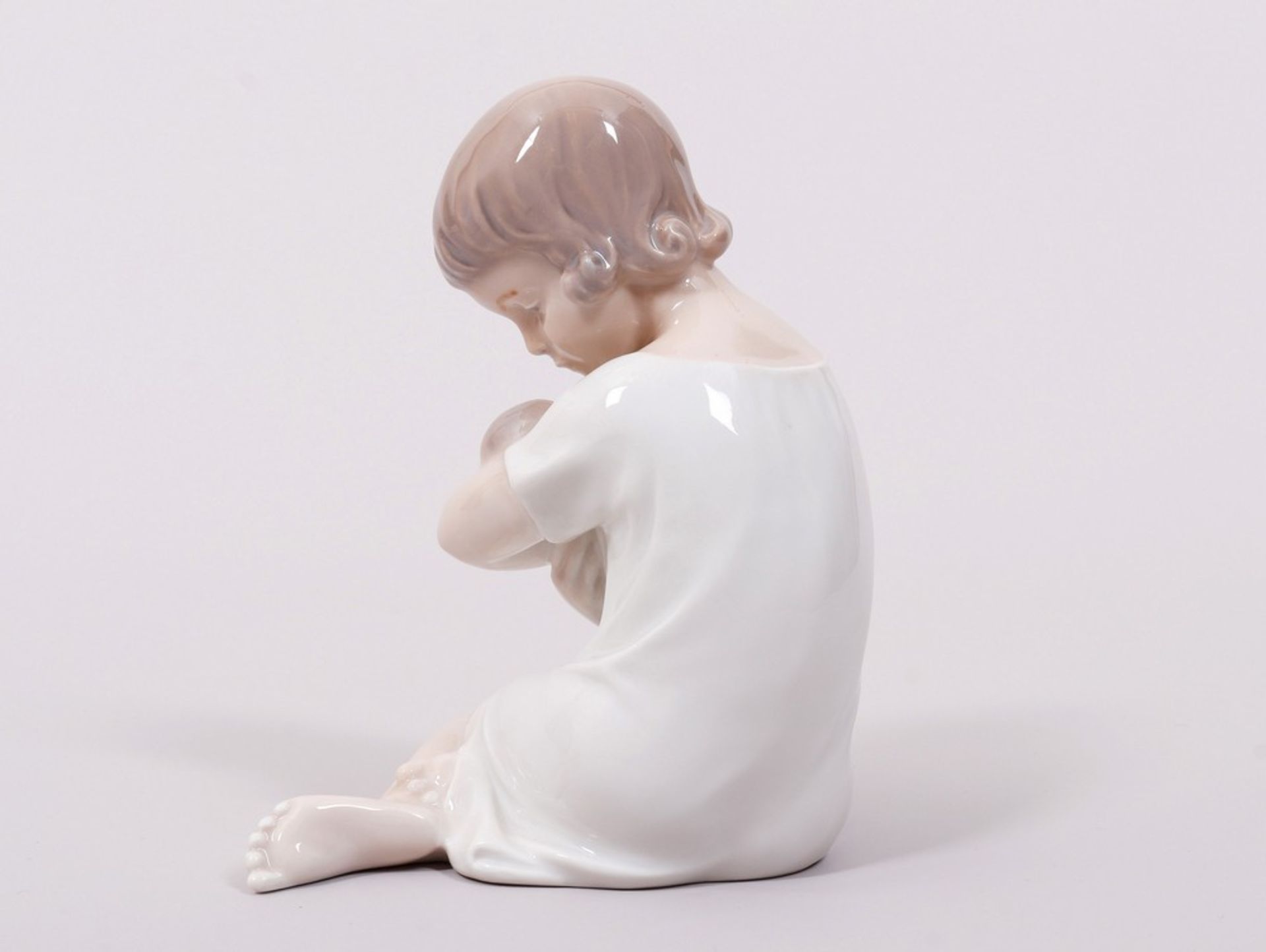 Girl with doll, design Ada Bonfils for Royal Copenhagen, Denmark, 20th C. - Image 3 of 4