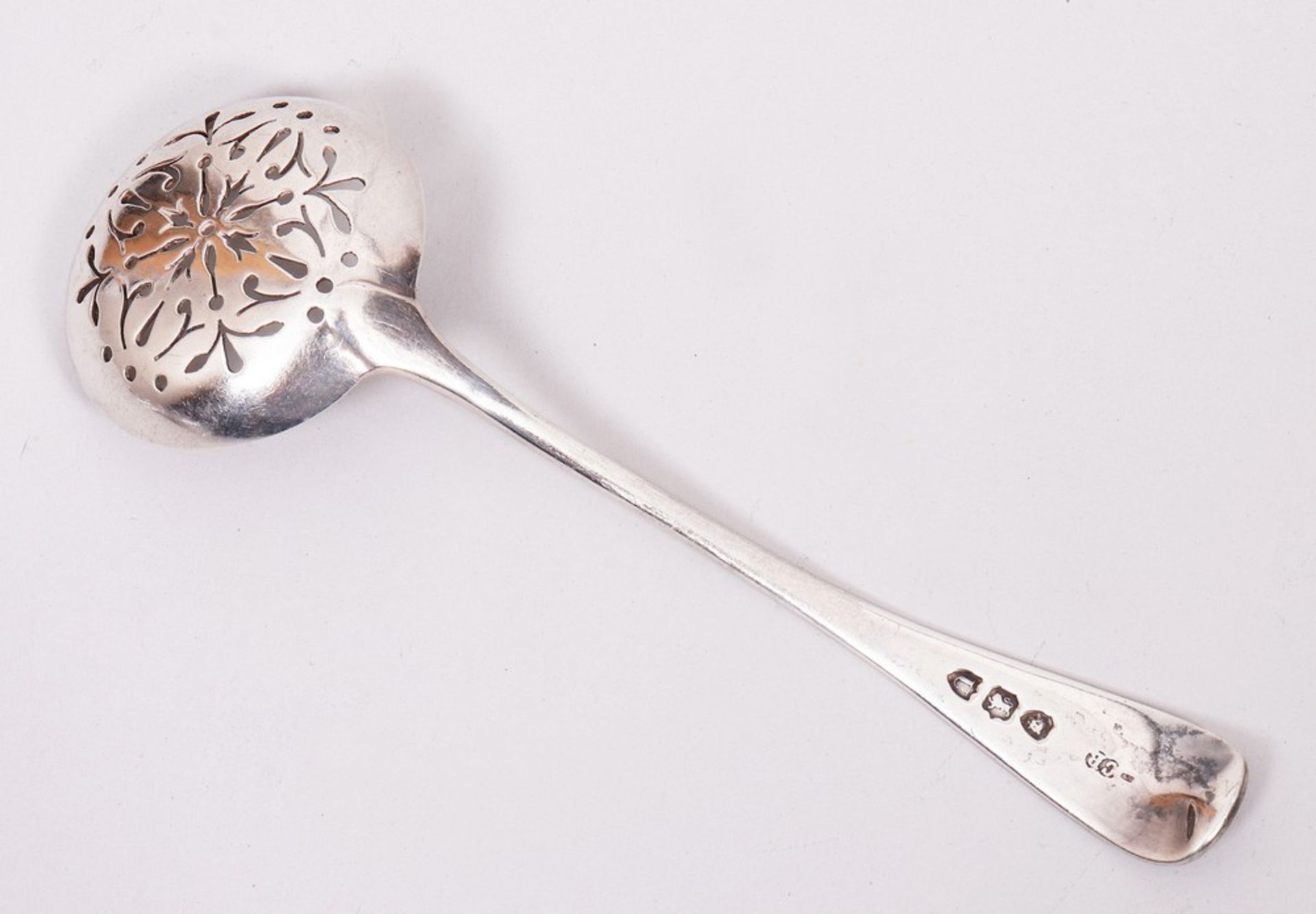 Sifting spoon, 925 silver, Charles Boyton, London, c. 1895 - Image 3 of 5