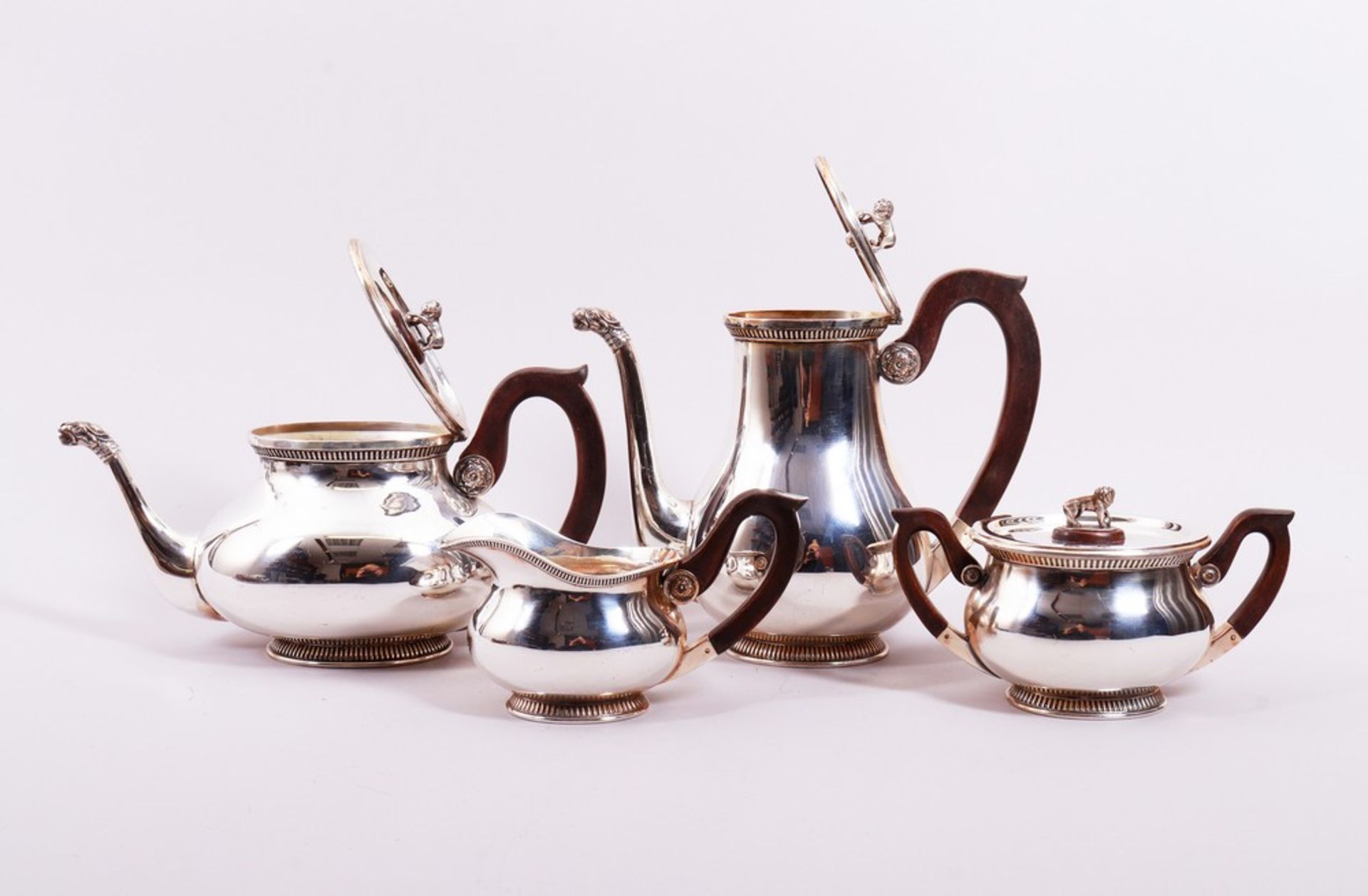 Kaffee-/Teeset, 925er Silber, Bremen, 1. Hälfte 20.Jh., 4-tlg. - Bild 3 aus 10