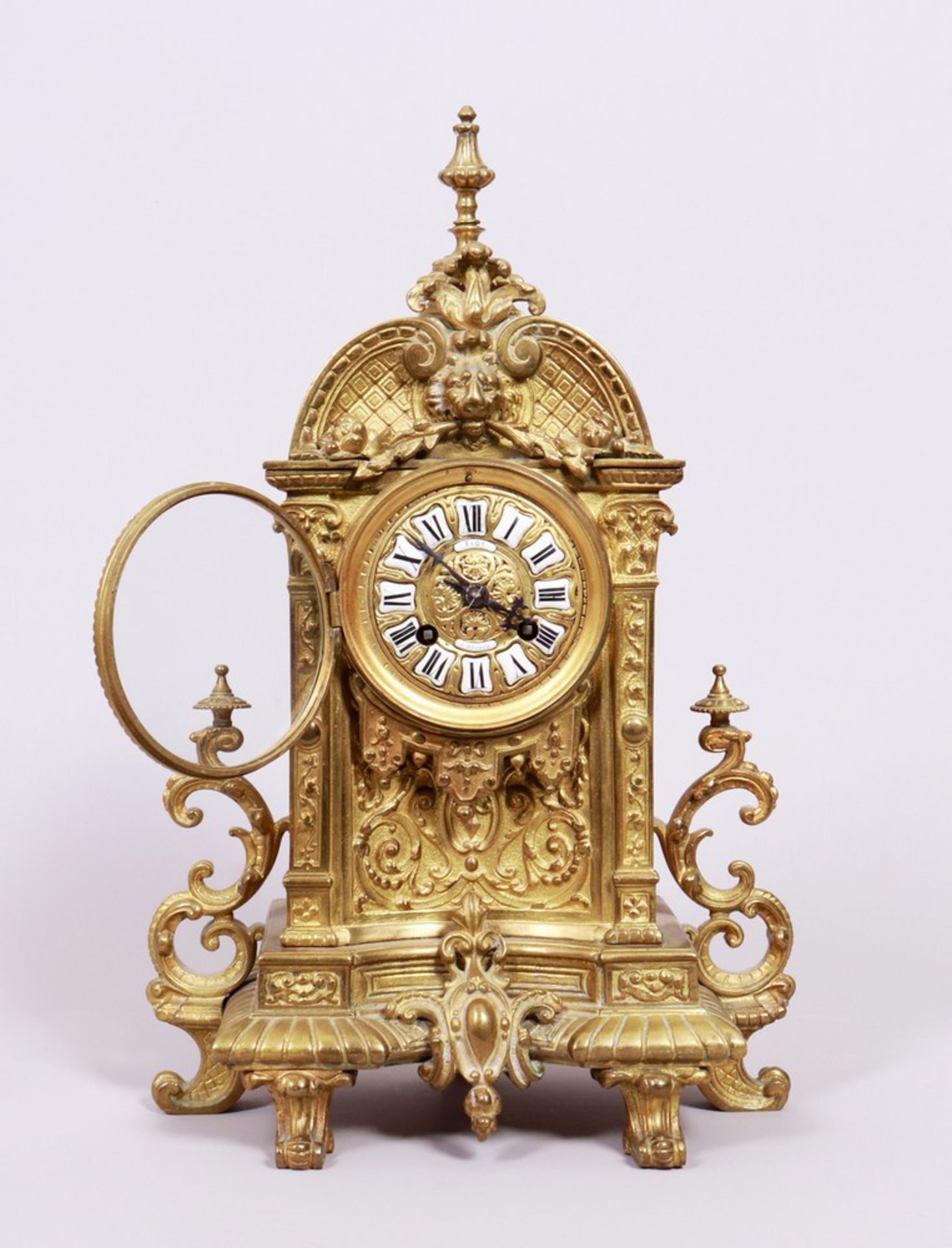 Historicism table clock, Japy Frères, France, late 19th C. - Image 3 of 8