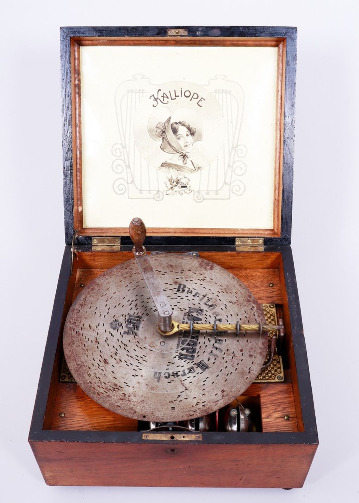 Music box with glockenspiel and perforated plates, Kalliope, Leipzig, c. 1900 - Image 2 of 5