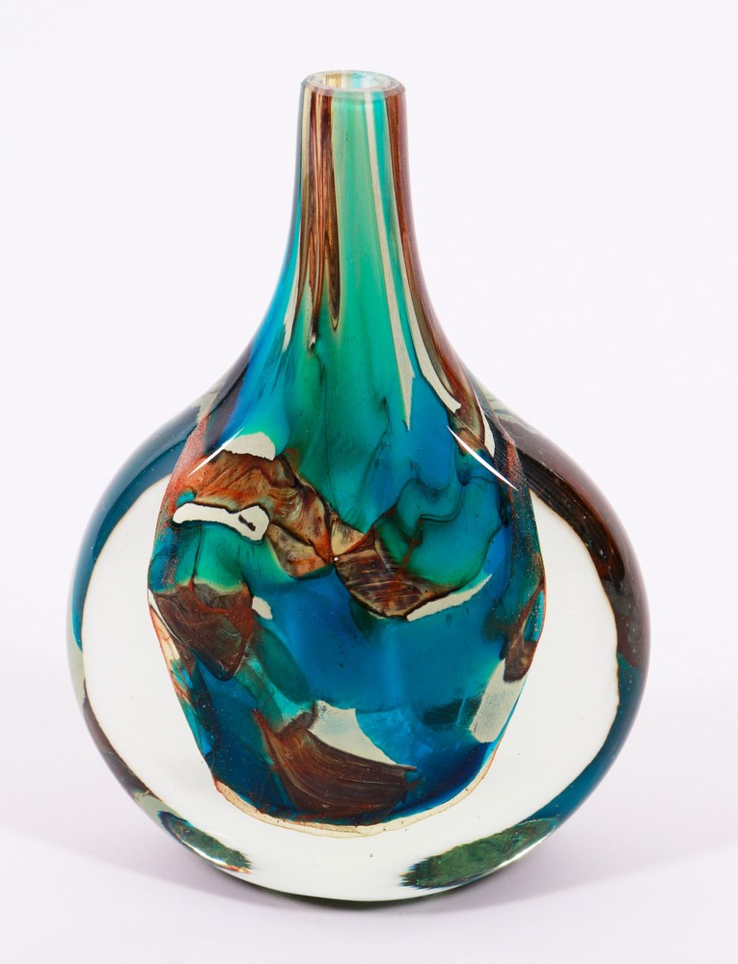 Studioglas-Vase, Entwurf Michael Harris, Ausführung Mdina, Malta, 1980er Jahre