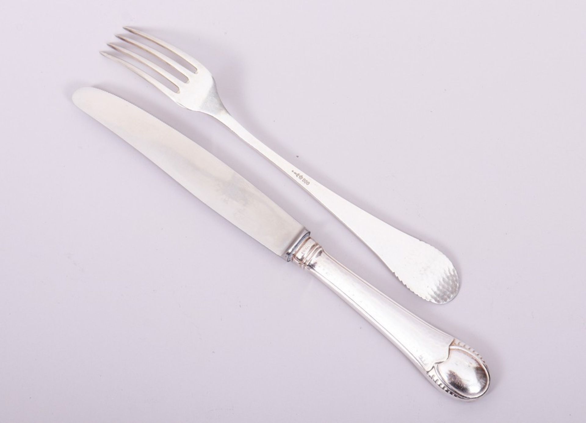 Cutlery for 6 people, 800 silver, Robbe & Berking, Flensburg, 1st half 20th C., 24 pieces - Image 5 of 9
