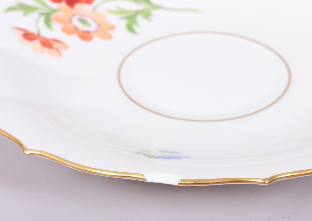 Tea place setting, Meissen, shape "Neuer Ausschnitt", decor "Deutsche Blume", 2nd half C., 3 pieces - Image 5 of 5