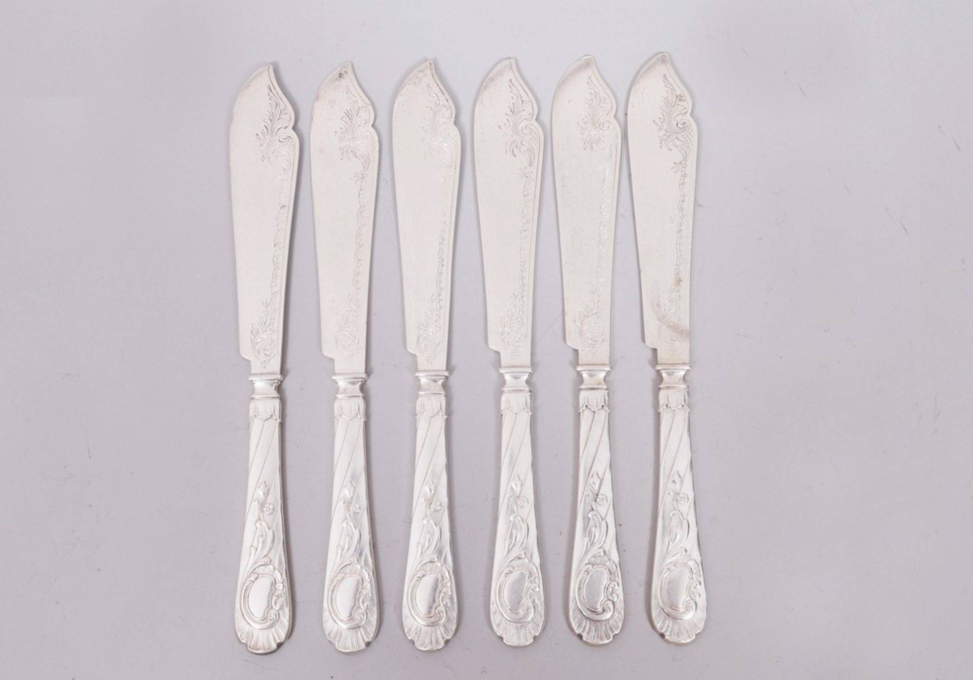 Fish cutlery for 6 people, 800 silver, Wilkens, c. 1900, 12 pieces - Image 3 of 8