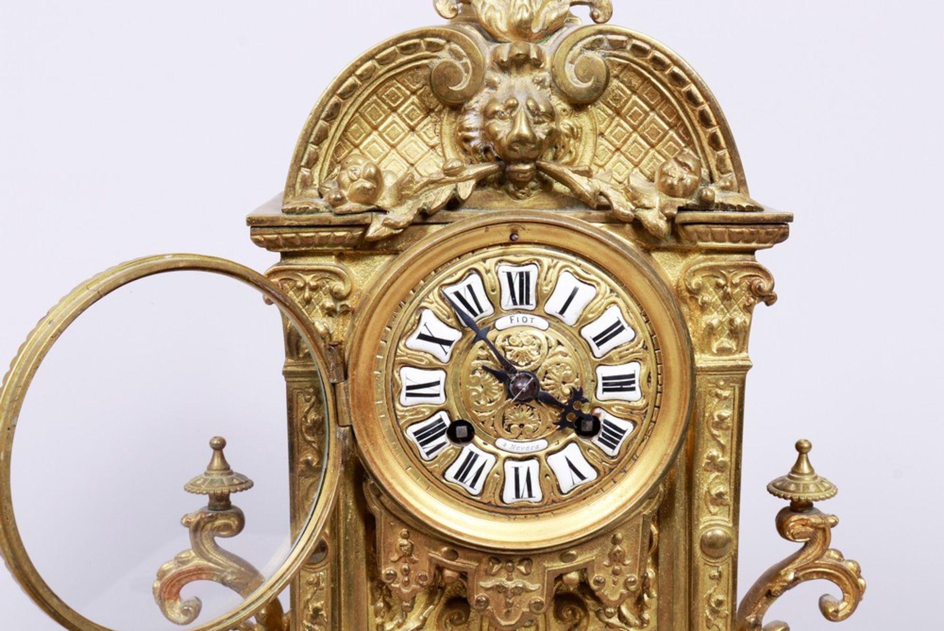Historicism table clock, Japy Frères, France, late 19th C. - Image 4 of 8