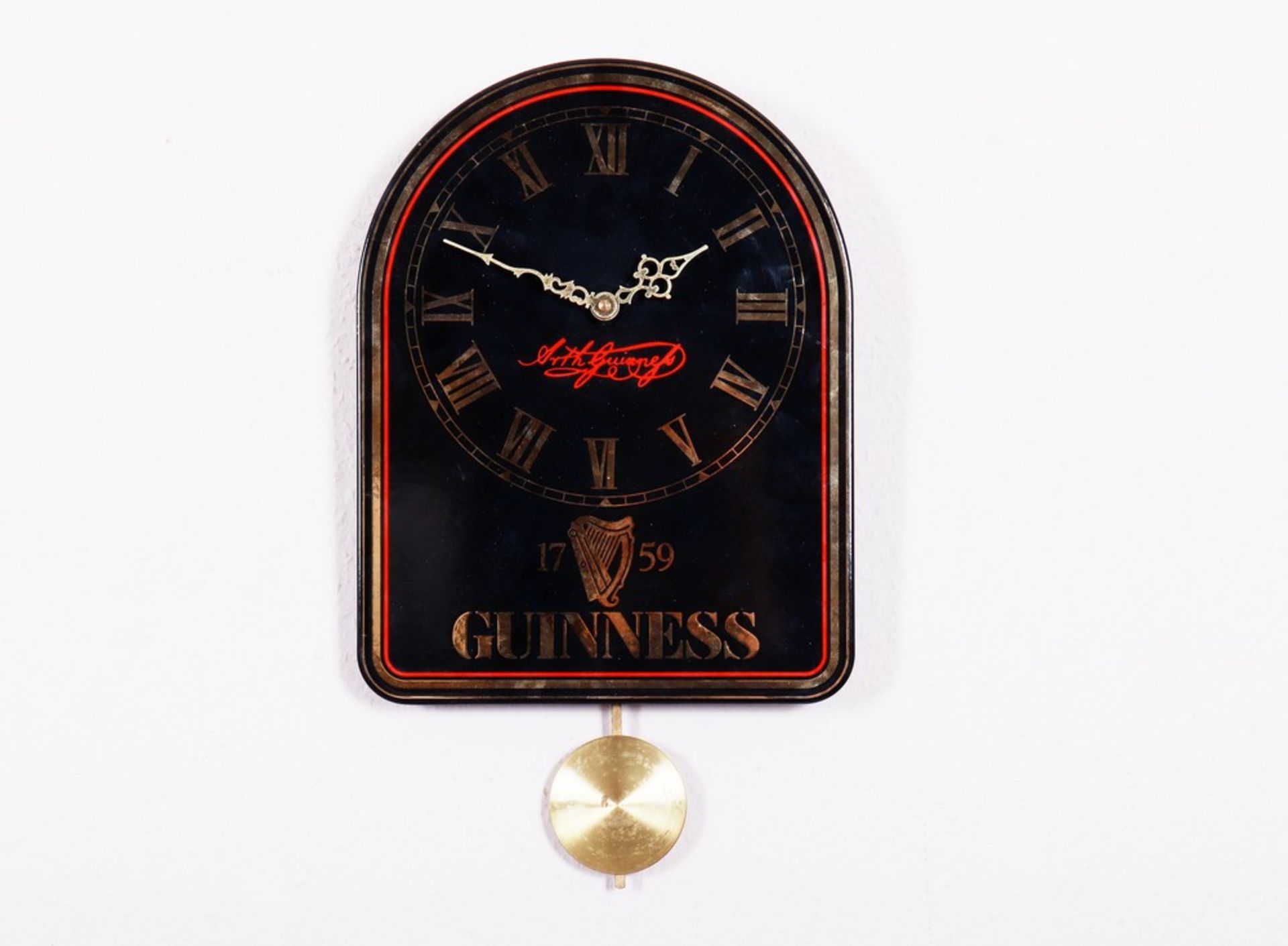 Guinness Werbe-Wanduhr, Kienzle/Boos Hahn, 1980er/90er Jahre