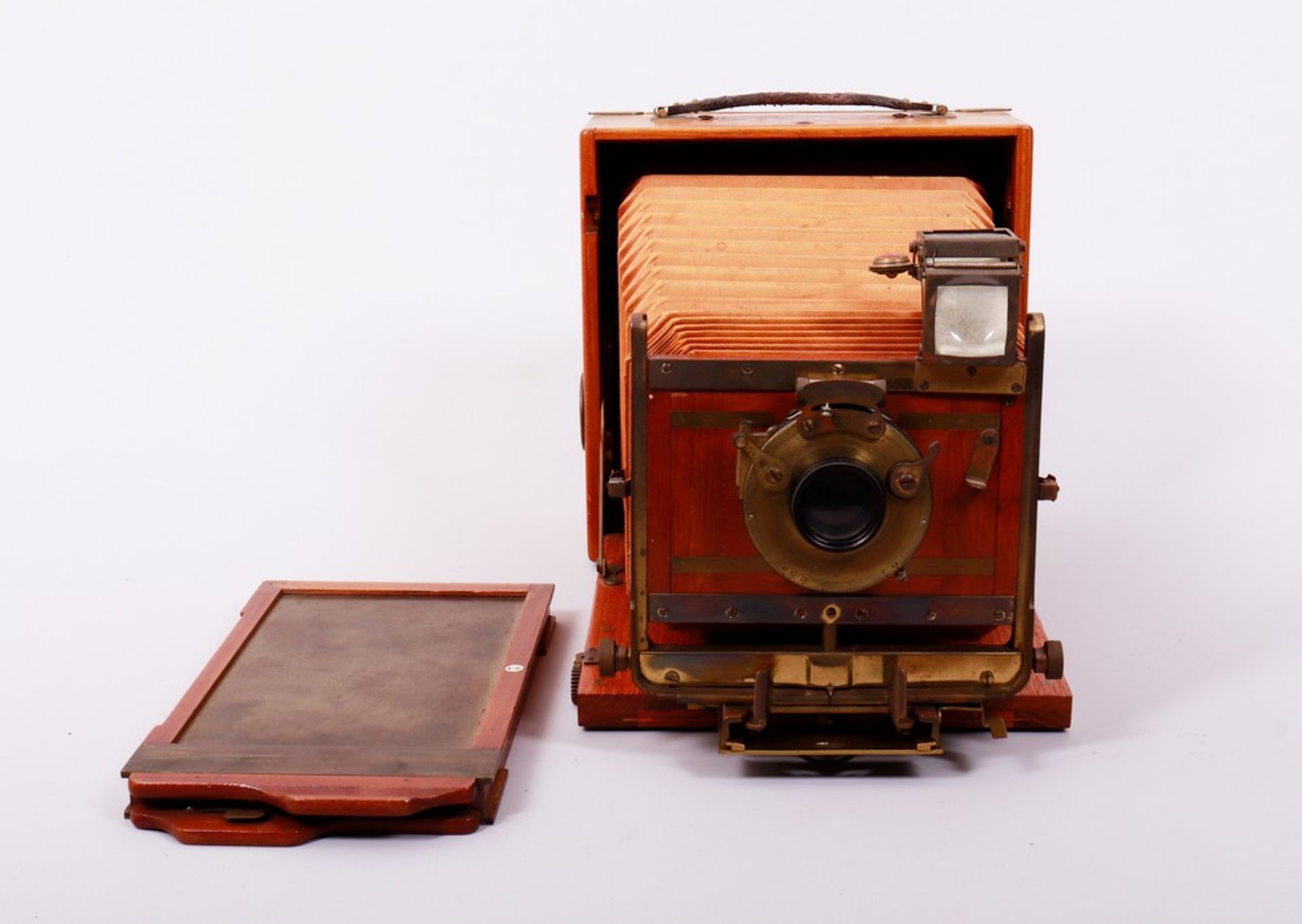 Tropical camera in original bag, probably Ernemann "Tropen-Heag", c. 1910/20