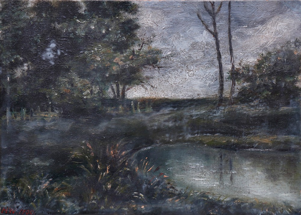 Baumbestandener See, 1900 - Bild 2 aus 3