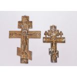 2 orthodoxe Segenskreuze, Russland, wohl 18.Jh.