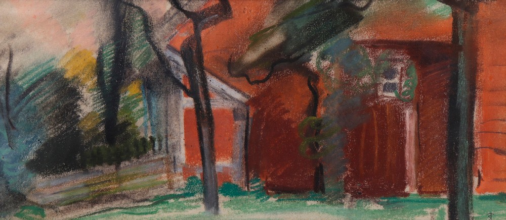Expressionist view of houses, probably 1920s - Image 2 of 4