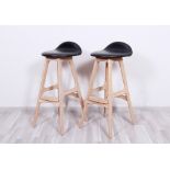 Pair of bar stools, design Erik Buch (1923-1982), probably manufactured by Findahl, 20th C.
