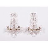 Pair of wall chandeliers, Sweden, 20th C.
