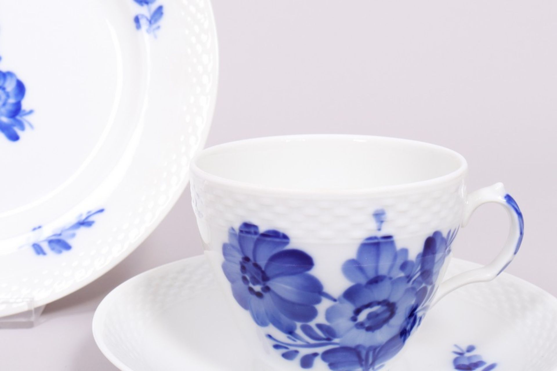 Coffee service for 8 persons, Royal Copenhagen, Denmark, “Blue Flower” decor with relief decoration - Image 6 of 8