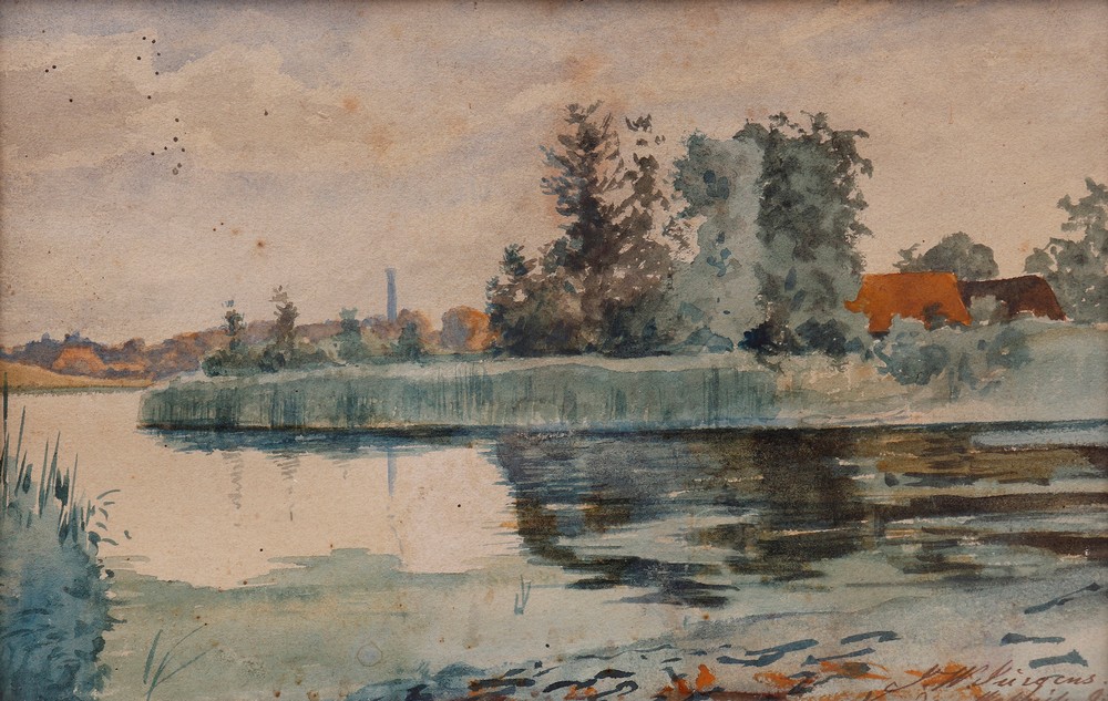 River bend with green banks, 1895 - Image 2 of 4