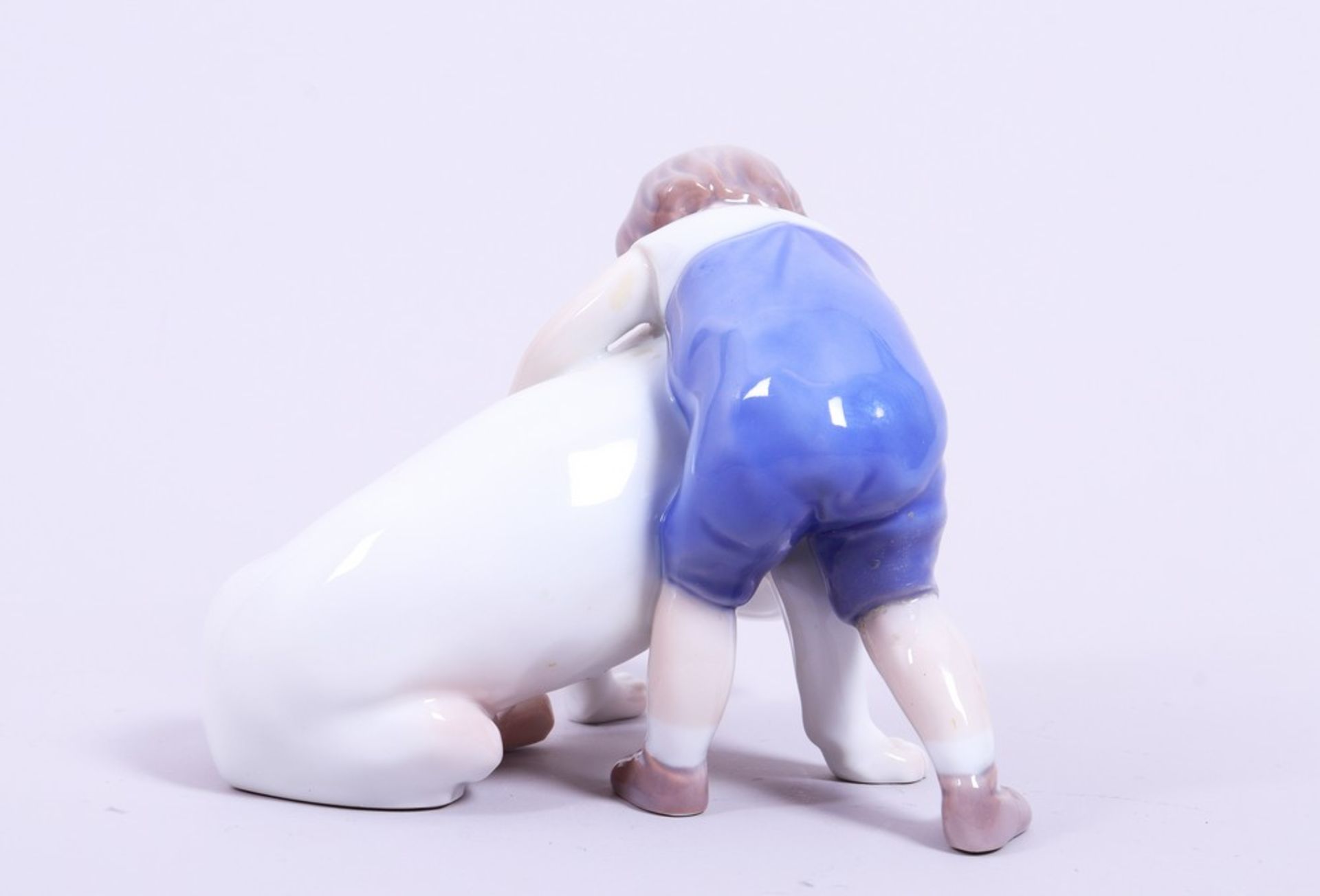 Boy with a bulldog, "Best Friends", design by Michaela Ahlmann for Bing & Grondahl, manufactured 19 - Image 4 of 5