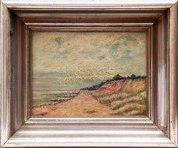 Sky over a beach with dunes and surf, 1939