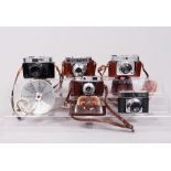 5 viewfinder cameras, Zeiss/Iloca/Kodak, 1950s/60s