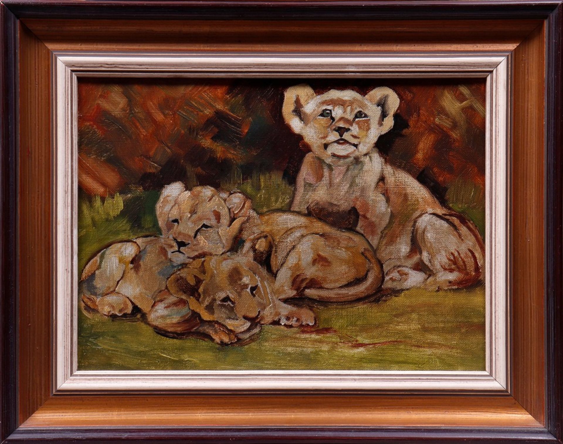 Study of three young lions, 1st half of the 20th C.