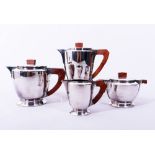 Art Deco coffee/tea set, silverplate, Christofle, France, 1st half 20th C., 4 pieces