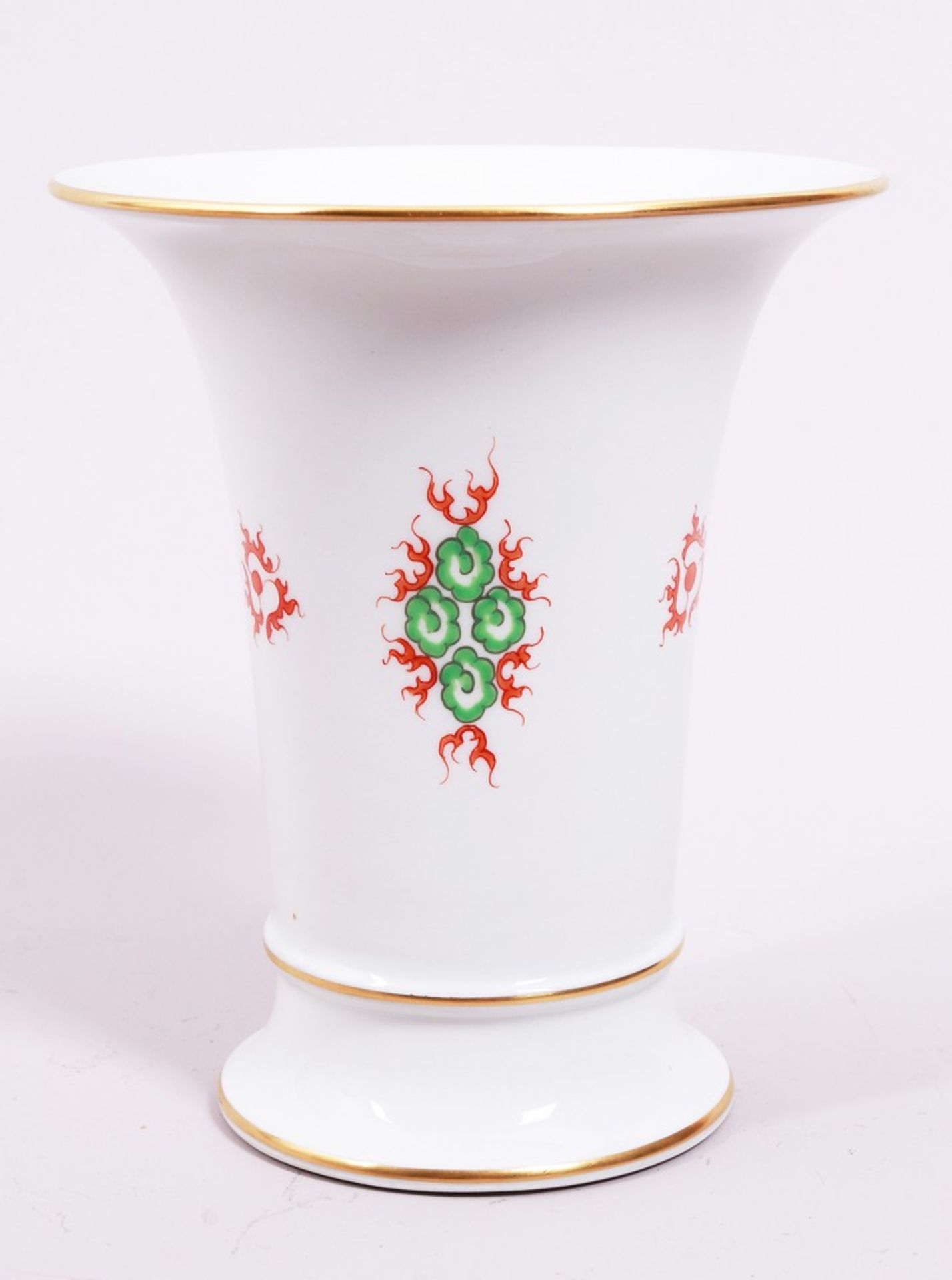 Funnel vase, Meissen, “Green Court Dragon” decor, 20th C. - Image 3 of 4