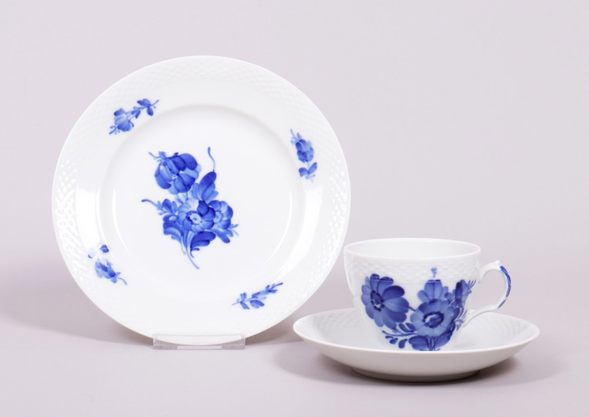 Coffee service for 8 persons, Royal Copenhagen, Denmark, “Blue Flower” decor with relief decoration - Image 5 of 8