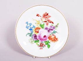 Large round plate, Meissen, “German Flower” decor, 20th C.