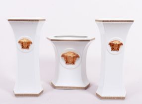 Vase set, “Ikarus” shape design Paul Wunderlich/ “Gorgona” decor by Gianni Versace for Rosenthal, 2