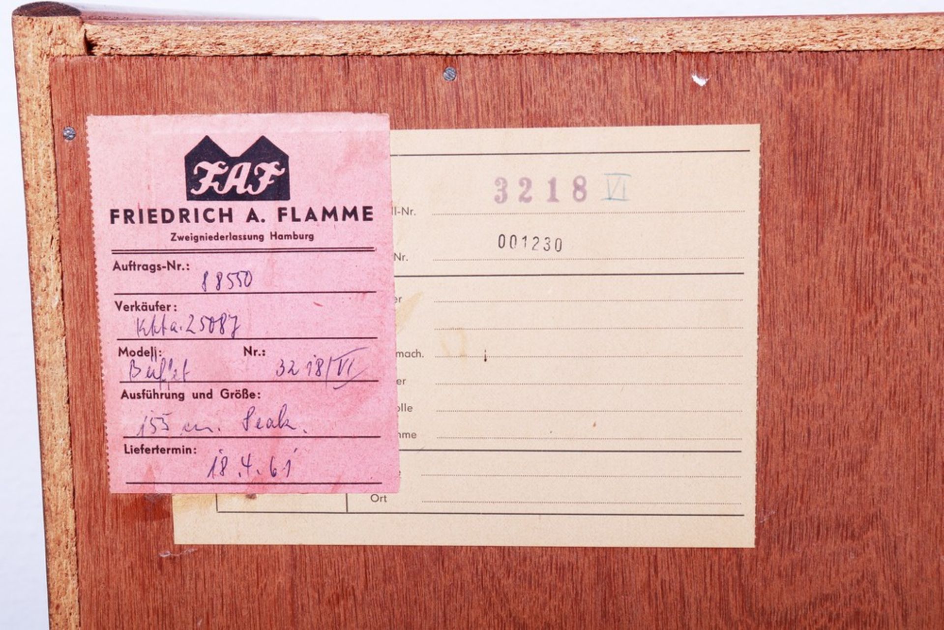 Sideboard, FAF (Friedrich A. Flamme), Hamburg, c. 1961 - Image 5 of 5