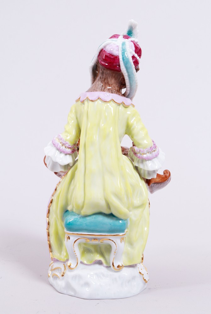 "Monkey with zither" for the "Affenkapelle", design 2019 by Silke Ebermann for Meissen, limited edi - Image 8 of 12