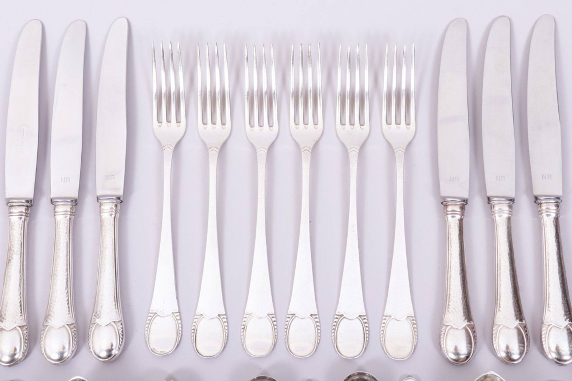Cutlery for 6 people, 800 silver, Robbe & Berking, Flensburg, 1st half 20th C., 24 pieces - Image 2 of 9