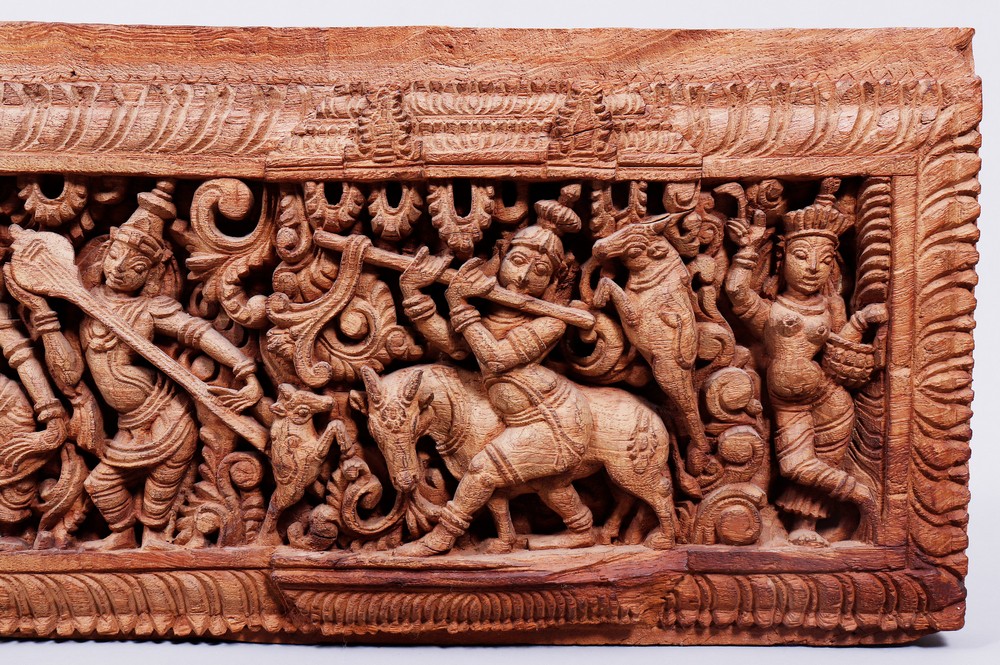 Carved relief panel, South India, probably 19th/20th C. - Image 4 of 6