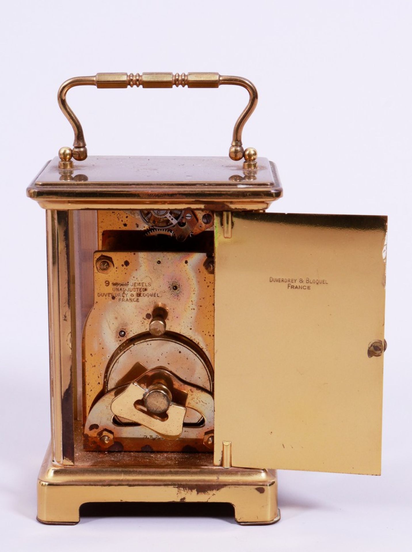 Small carriage clock, Duverdrey & Bloquel Bayard, France, c. 1900/20 - Image 6 of 8