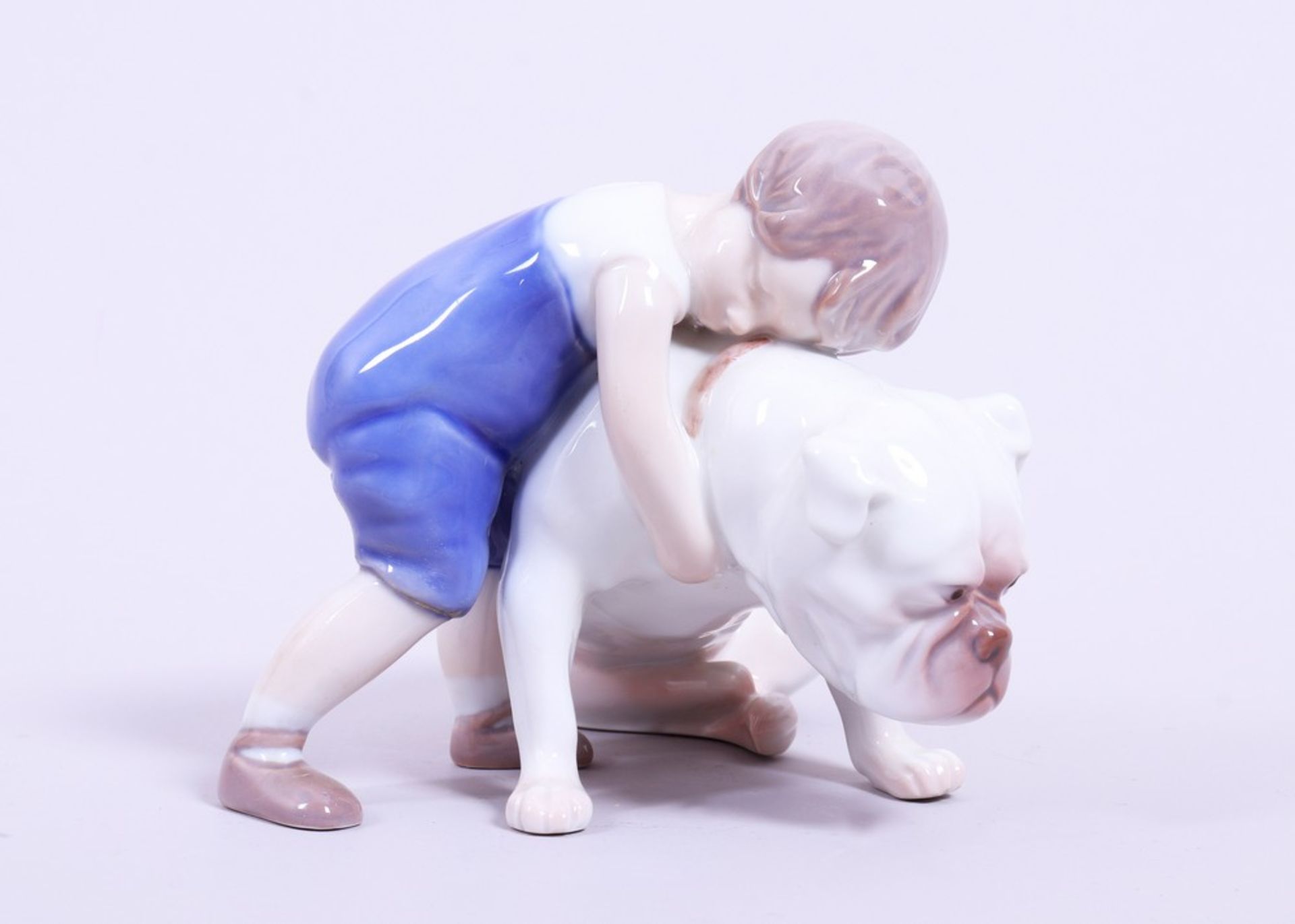 Boy with a bulldog, "Best Friends", design by Michaela Ahlmann for Bing & Grondahl, manufactured 19