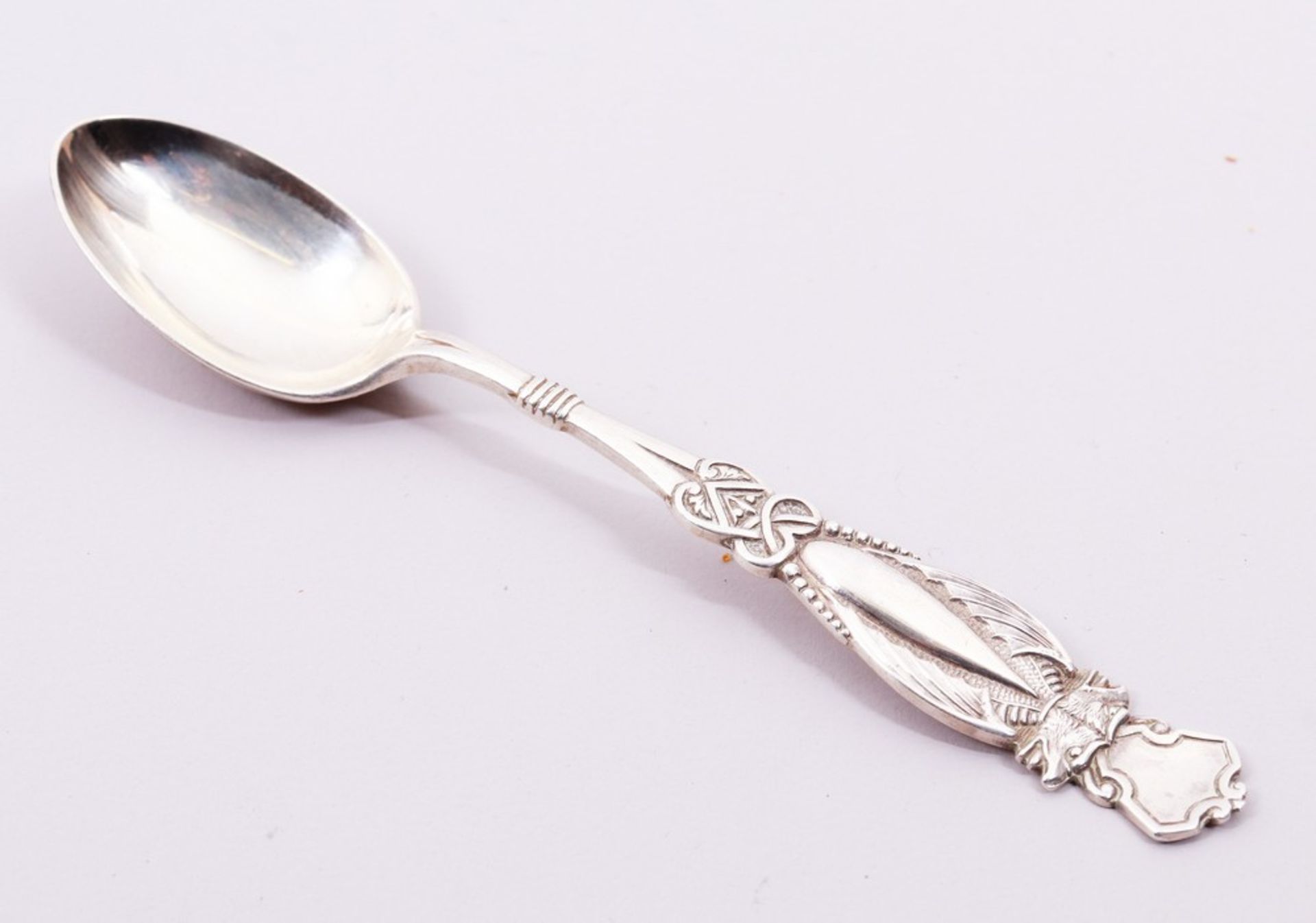 11 coffee spoons and sugar tongs in box, 925 silver, John William Caldicott, Birmingham, c. 1890-91 - Image 3 of 8