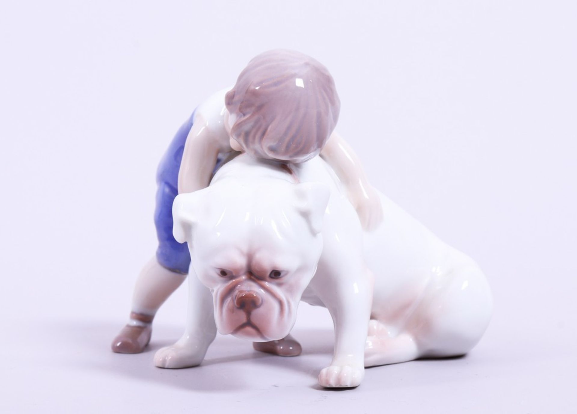 Boy with a bulldog, "Best Friends", design by Michaela Ahlmann for Bing & Grondahl, manufactured 19 - Image 3 of 5