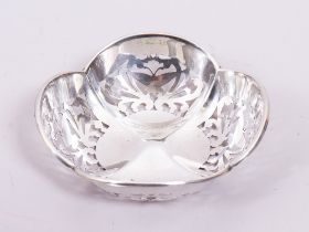 Small breakthrough bowl, 925 sterling silver, Robert Pringle & Sons, London, c. 1930