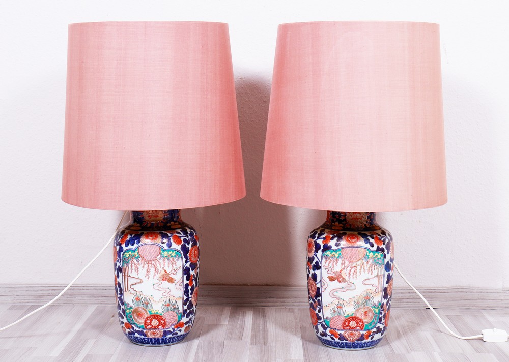 Pair of Imari table lamps, probably China, c. 1900