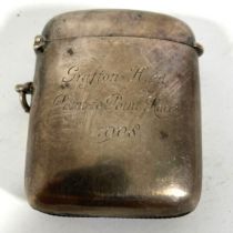 Country Pursuit Interest, a Silver Vesta case engraved Grafton Hunt Point to Point Races 1908
