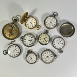 3 silver pocket watches and 6 other pocket watches all for spares or repairs.