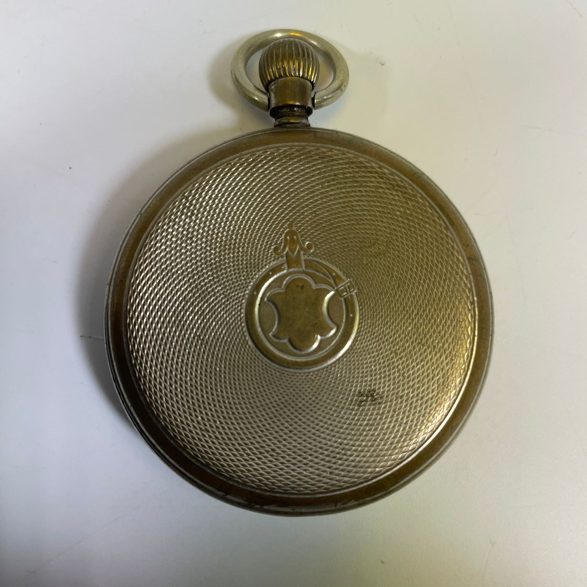 A Morgan's Miner Friend silver plated pocket watch. Case diameter 48mm. Winds and appears to run - Bild 2 aus 3