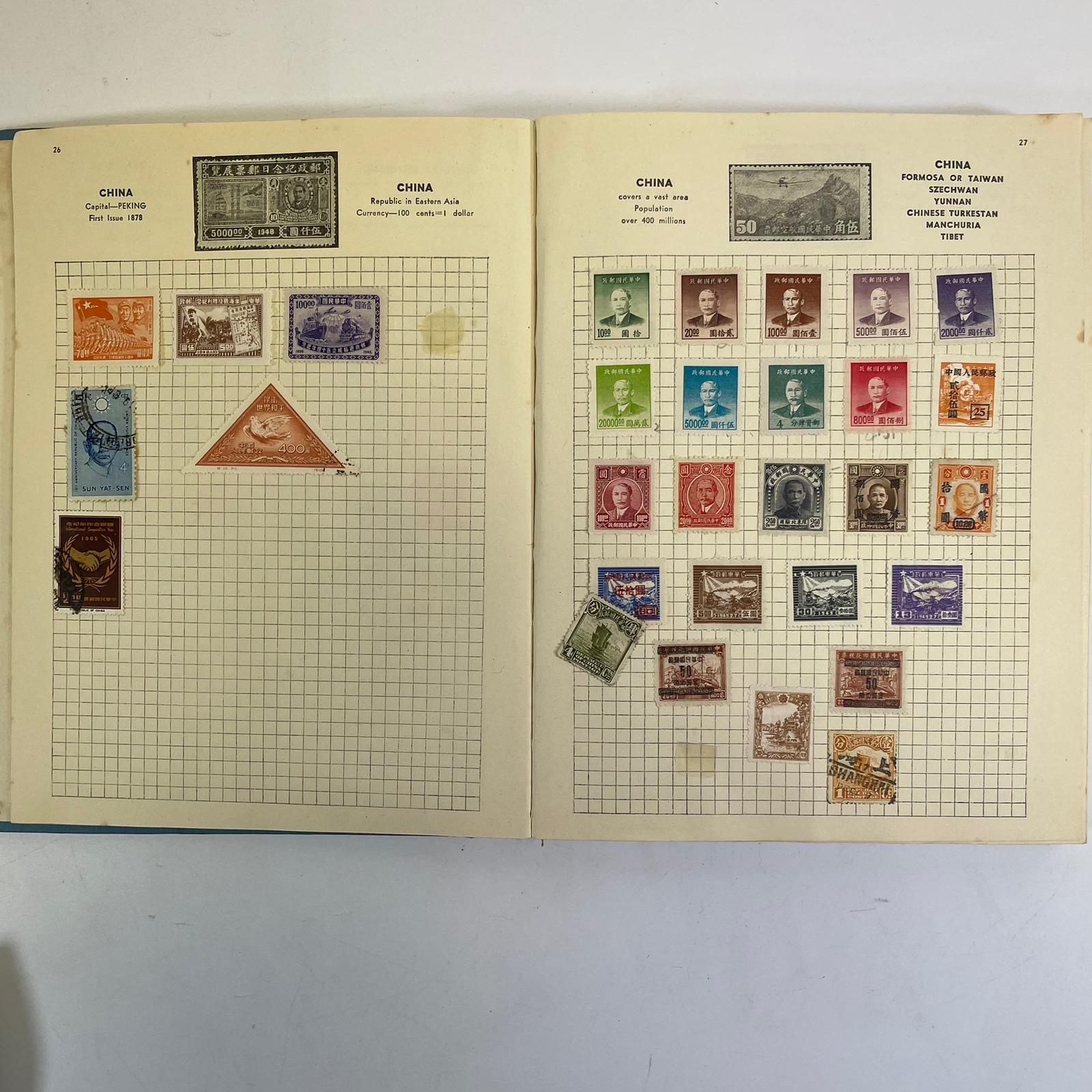 Three stamp albums including four pages of Chinese stamps - Image 14 of 14