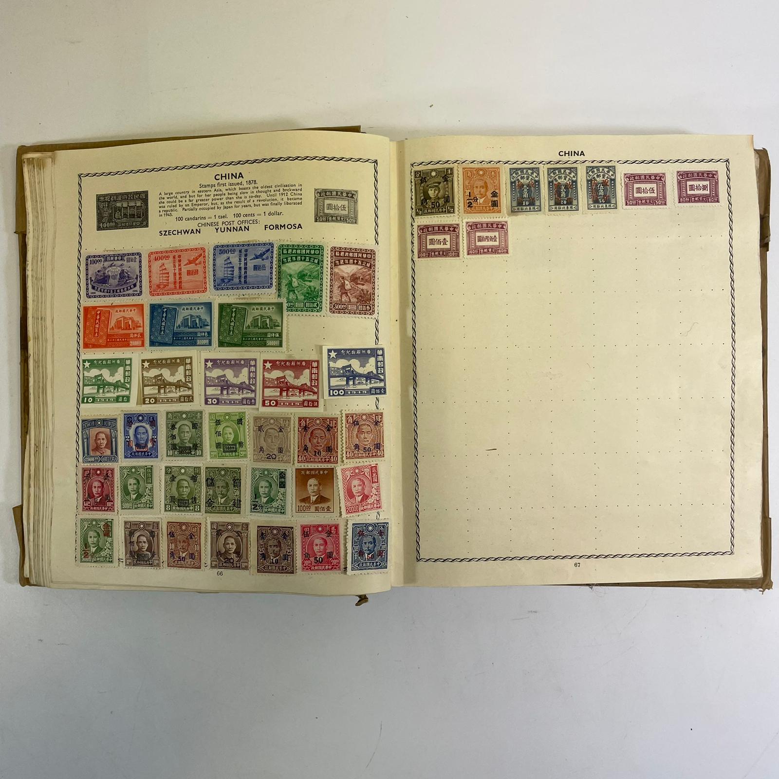 Three stamp albums including four pages of Chinese stamps - Image 10 of 14