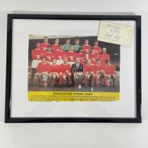 George Best signed Manchester United 1968/69 team magazine cut out and a Tudor Arms business card