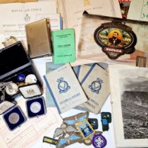 A collection of militaria including Paratroopers to George Ian Dawson including photographs, two