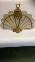 A good quality brass ormolu Peacock folding fire screen.  105cm wide x 70cm tall.  In generally good