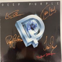 A signed Deep Purple, Perfect Strangers Album.  Signatures to include Ian Gillan, Jon Lord, Roger