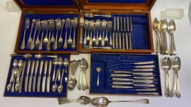 A collection of assorted silver flatware. Georgian and later. Various dates and makers marks to